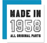 Stuff4 Biglietto di auguri umoristico il 66° compleanno uomo e donna realizzato nel 1958 con tutte le parti originali divertente biglietto di auguri sessantasei sessantasei sessantasei