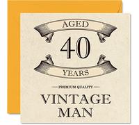 Biglietto di auguri vintage 40° compleanno da uomo età 40 anni divertente biglietto di compleanno collega papà marito fidanzato 145 mmx145 mm biglietto di auguri 40° compleanno