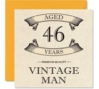 Biglietto di auguri vintage 46° compleanno da uomo 46 anni divertente biglietto di auguri collega papà marito fidanzato zio fratello amico 145mm biglietto di auguri il
