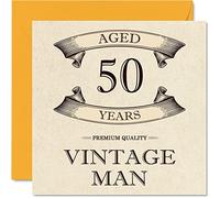 Biglietto di auguri vintage 50° compleanno da uomo 50 anni divertente biglietto di auguri collega papà marito fidanzato zio fratello amico 145mm biglietto di auguri il