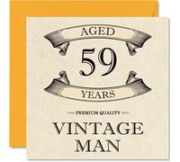 Stuff4 Biglietto di auguri vintage 59° compleanno da uomo età 59 anni divertente biglietto di auguri collega papà marito fidanzato zio fratello amico 145mm biglietto di auguri
