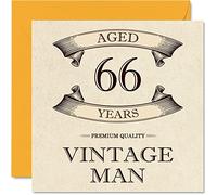 Stuff4 Biglietto di auguri vintage 66° compleanno da uomo età 66 anni