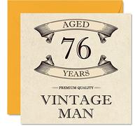 Stuff4 Biglietto di auguri vintage 76° compleanno da uomo età 76 anni divertente biglietto di auguri nonno papà marito zio fratello nonno 145mm biglietto di auguri il 76°