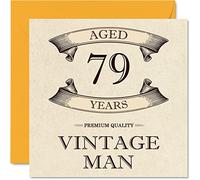 Biglietto di auguri vintage 79° compleanno da uomo età 79 anni divertente biglietto di auguri nonno papà marito zio fratello nonno 145mm biglietto di auguri il 79°