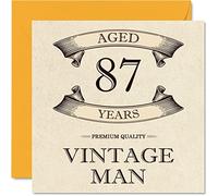 Stuff4 Biglietto di auguri vintage 87° compleanno da uomo età 87 anni divertente biglietto di auguri nonno papà marito zio fratello nonno 145mm biglietto di auguri 87°