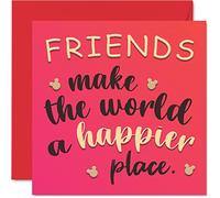 Biglietto di compleanno le amiche femminili - Friends Make The World A Happy Place - Best Friend Birthday Cards lei 145mm biglietto di auguri da donna cugina Bestfriend