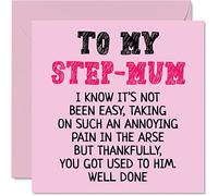 Stuff4 Biglietto di compleanno matrigna ben fatto divertente biglietto di auguri di buon compleanno da figliastro figlio 145mm bellissimo biglietto di auguri la festa della mamma