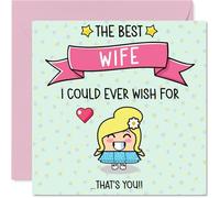 Stuff4 Biglietto di compleanno per moglie, con scritta in lingua inglese "The Best I Could Ever Wish For", biglietto di auguri di compleanno per moglie da parte del marito, 14 cm