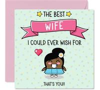 Stuff4 Biglietto di compleanno per moglie, con scritta in lingua inglese "The Best I Could Ever Wish For", biglietto di auguri di compleanno per moglie da parte del marito, 14 cm