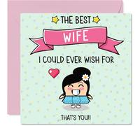 Stuff4 Biglietto di compleanno per moglie, con scritta in lingua inglese "The Best I Could Ever Wish For", biglietto di auguri di compleanno per moglie da parte del marito, 14 cm