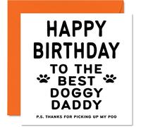 Stuff4 Biglietto di compleanno per papà dal cane - Best Dog Daddy - Biglietto di compleanno per cane per papà divertente regalo per papà 145mm