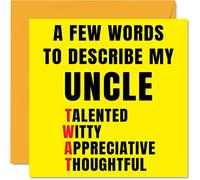 Stuff4 Biglietto di compleanno zio con scritta Poche parole descrivono Tw*t biglietto di auguri lo zio da nipote e nipote regalo di compleanno 145mm biglietto di auguri offensivo