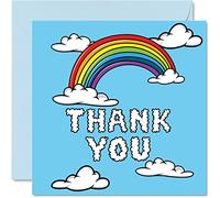 Stuff4 Biglietto di ringraziamento - Biglietti di ringraziamento per tutte le occasioni Her Him Men Women Rainbow Apprezzamento, 145 mm x 145 mm Biglietti di ringraziamento