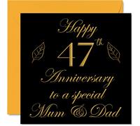 Biglietto speciale il 47° anniversario papà mamma genitori speciale mamma e papà biglietto di auguri 47° anniversario di matrimonio da parte di figlio figlia famiglia 145mm