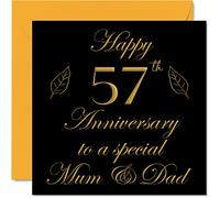 Biglietto speciale il 57° anniversario di matrimonio papà mamma genitori mamma e papà 57° anniversario di matrimonio da figlio figlia famiglia 145mm biglietti di