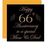 Stuff4 Biglietto speciale il 66° anniversario papà mamma genitori mamma e papà biglietto di auguri 66° anniversario di matrimonio famiglia figlio 145mm sessantasei anniversari