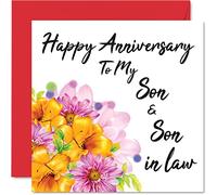 Stuff4 Carino biglietto di anniversario LGBT figlio - Anniversary Son & Son in Law - Biglietto speciale anniversario di matrimonio uomo e lui 145mm bellissimi biglietti di auguri fidanzata