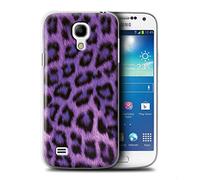 Stuff4® Custodia/Cover Rigide/Prottetiva Stampata con Il Disegno Leopardo Pelle Animale/Print per Samsung Galaxy S4 Mini - Porpora