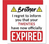Divertente biglietto auguri per il 30° compleanno per fratello - Your Twenties Have Expired - per fratello sorella fratellastro fratello 145mm Banter Joke Humour Bday Biglietti auguri