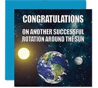 Divertente biglietto compleanno uomini e donne rotazione della terra biglietti auguri fratello sorella figlio figlia mamma papà nonno 145mm umoristico 18° 21° 30° 40° compleanno