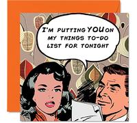 Stuff4 Divertente biglietto di anniversario fidanzata fidanzato moglie marito cose da fare biglietto di compleanno maleducato uomini donne e lei 145mm carini biglietti di auguri di