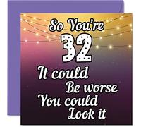 Divertente biglietto di auguri 32° compleanno uomini e donne con scritta "Look It" divertente biglietto di compleanno papà mamma figlio figlia fratello sorella zio zio cugino 145