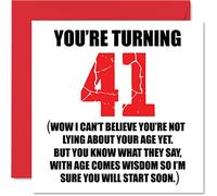 Stuff4 Divertente biglietto di auguri 41° compleanno uomini e donne - Start Lying - divertente biglietto di compleanno papà mamma fratello sorella nonno nonna zio zia 145mm