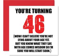 Stuff4 Divertente biglietto di auguri 46° compleanno uomini e donne - Start Lying - divertente biglietto di compleanno papà mamma fratello sorella nonno nonna zio zia 145mm