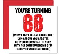 Stuff4 Divertente biglietto di auguri 68° compleanno uomini e donne con scritta Start Lying - divertente biglietto di compleanno papà mamma nonno nonno zia cugino 145mm