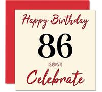 Stuff4 Divertente biglietto di auguri 86° compleanno uomini e donne motivo il buon compleanno papà mamma bisnonno nonno nonna zia 145 mmx145 mm biglietto di auguri 86° compleanno