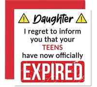 Stuff4 Divertente biglietto di auguri il 20° compleanno figlia - Your Teens Have Expired - Birthday Card figlia da mamma papà genitori 145mm Banter Joke Humour Bday Biglietti di auguri regalo