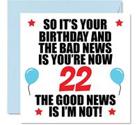Stuff4 Divertente biglietto di auguri il 22° compleanno uomini e donne