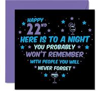 Stuff4 Divertente biglietto di auguri il 22° compleanno uomini e donne con scritta in lingua inglese Won't Remember figlio figlia fratello sorella cugino amico 145mm