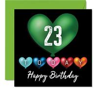 Stuff4 Divertente biglietto di auguri il 23° compleanno uomini e donne palloncini a forma di cuore biglietto di auguri figlio figlia fratello sorella nipote nipote zio 145mm