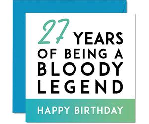 Stuff4 Divertente biglietto di auguri il 27° compleanno uomini e donne con scritta Being A Legend - Twenty-Seven Twenty-Seventh Happy Birthday Card for Himm Her Brother Sister Son Daughter 145