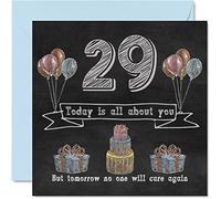 Stuff4 Divertente biglietto di auguri il 29° compleanno uomo donna - lavagna a gesso - buon compleanno nipote figlia figlio sorella fratello zia nipote zio cugino 145mm