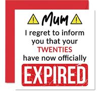 Stuff4 Divertente biglietto di auguri il 30° compleanno la mamma i tuoi vent'anni sono scaduti biglietto di auguri mamma mamma mamma mamma mamma figlia 145mm regalo