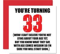 Stuff4 Divertente biglietto di auguri il 33° compleanno uomini e donne con scritta Start Lying divertente biglietto di compleanno papà mamma figlio figlia fratello sorella zio zia