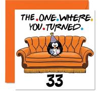 Stuff4 Divertente biglietto di auguri il 33° compleanno uomini e donne con scritta The One Where papà mamma figlio figlia fratello sorella zio zia cugino 145mm biglietto