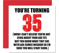 Stuff4 Divertente biglietto di auguri il 35° compleanno uomini e donne inizia a mentire divertente biglietto di compleanno papà mamma figlio figlia fratello sorella zio zia cugino 145