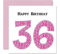 Stuff4 Divertente biglietto di auguri il 36° compleanno da donna Shapecloud biglietto di auguri papà mamma figlio figlia fratello sorella zio cugino 145mm divertente biglietto di