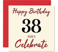 Stuff4 Divertente biglietto di auguri il 38° compleanno uomini e donne motivo cui papà mamma figlio figlia fratello sorella zio zia cugino 145mm biglietto di auguri