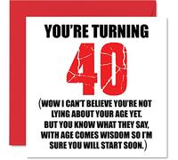Stuff4 Divertente biglietto di auguri il 40° compleanno uomini e donne - Start Lying - divertente biglietto di compleanno papà mamma fratello sorella nonno nonna zio zia 145mm