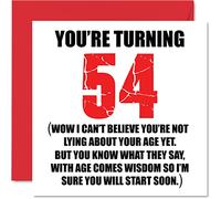 Stuff4 Divertente biglietto di auguri il 54° compleanno uomini e donne - Start Lying - divertente biglietto di compleanno papà mamma nonno nonna zio zia cugino amico 145mm