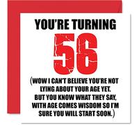 Stuff4 Divertente biglietto di auguri il 56° compleanno uomini e donne con scritta Start Lying divertente biglietto di auguri papà mamma nonno nonna zio cugino amico 145mm