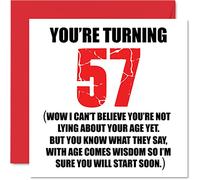 Stuff4 Divertente biglietto di auguri il 57° compleanno uomini e donne - Start Lying - divertente biglietto di compleanno papà mamma nonno nonna zio zia cugino amico 145mm