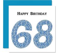Stuff4 Divertente biglietto di auguri il 68° compleanno da uomo Shapecloud biglietto di auguri papà mamma nonno nonna nonna nonno zia cugino 145mm divertente biglietto di