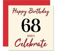 Stuff4 Divertente biglietto di auguri il 68° compleanno uomini e donne motivo il compleanno di papà mamma nonno nonna nonna nonno zia cugino 145mm biglietto di auguri il