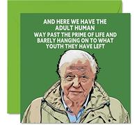 Stuff4 Divertente biglietto di compleanno di David Attenborough uomini e donne - Biglietti di auguri di buon compleanno mamma papà fratello sorella figlio figlia nan nonno 145mm