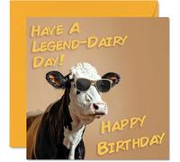 Divertente biglietto di compleanno donne e uomini con occhiali da sole a forma di mucca biglietto di auguri mamma papà fratello sorella zio cugino nonno tata e amico 145mm